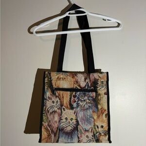 Reusable cat design Tote  bag foldable tapestry handbag